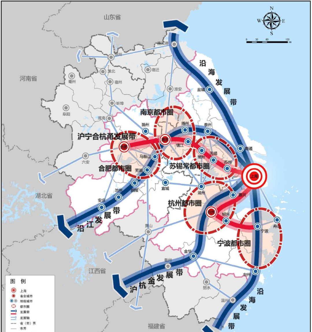 长三角城市群空间格局示意图长三角城市群的实力首先体现在区域内城市